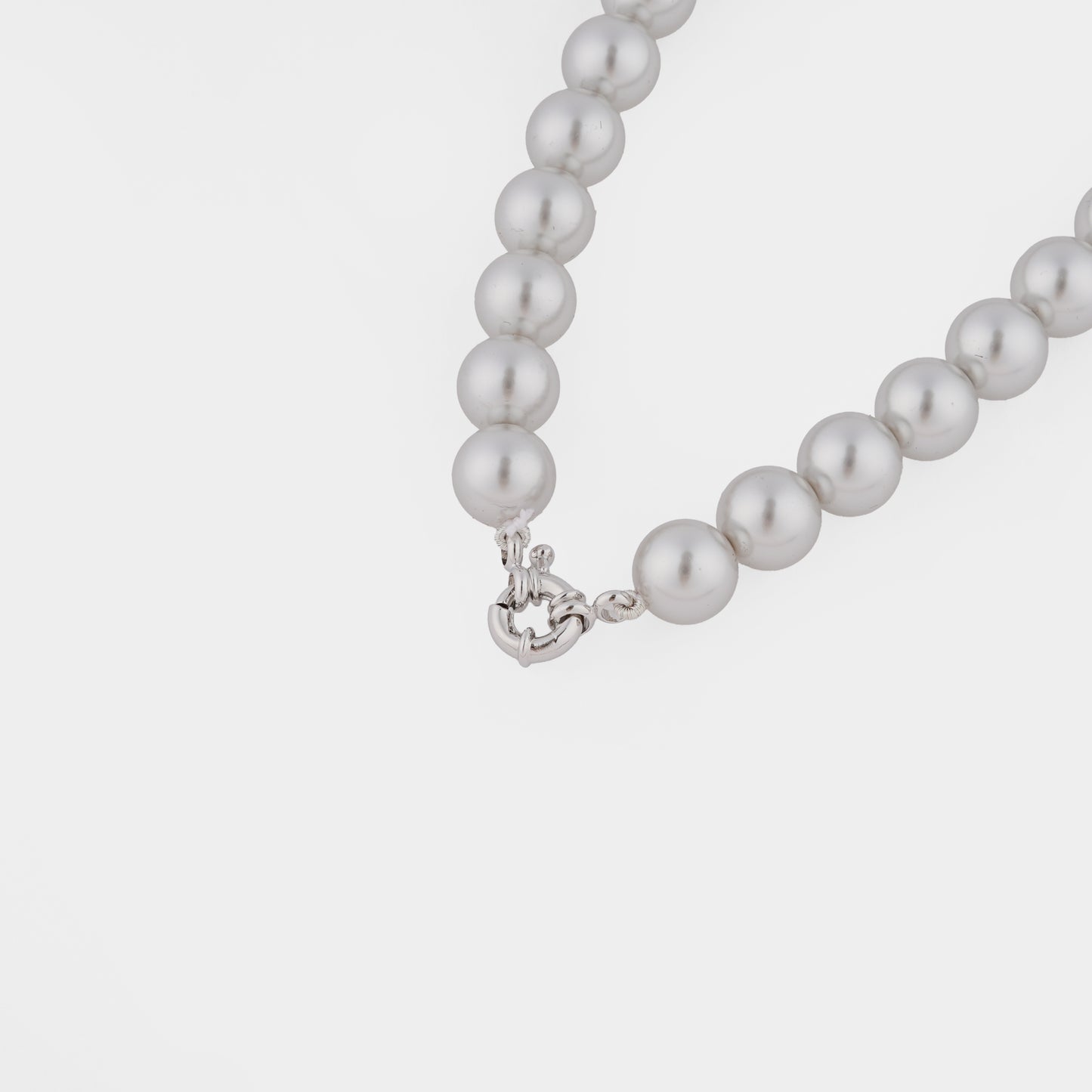 Silver Grey Pearls Necklace Set