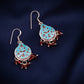 Hand Painted Enamel Lotus Silver Necklace Set