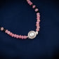 Hand Painted Pink Mystic Triangle Enamel Silver Necklace Set