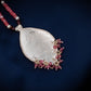 Hand Painted Kali Gulab Enamel Silver Necklace Set