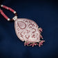 Hand Painted Kali Gulab Enamel Silver Necklace Set