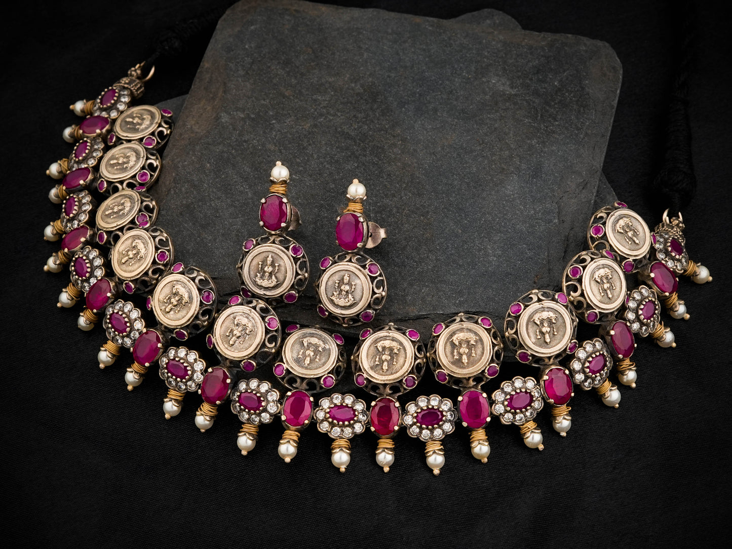 South Indian Lakshmi Temple Jewellery Set