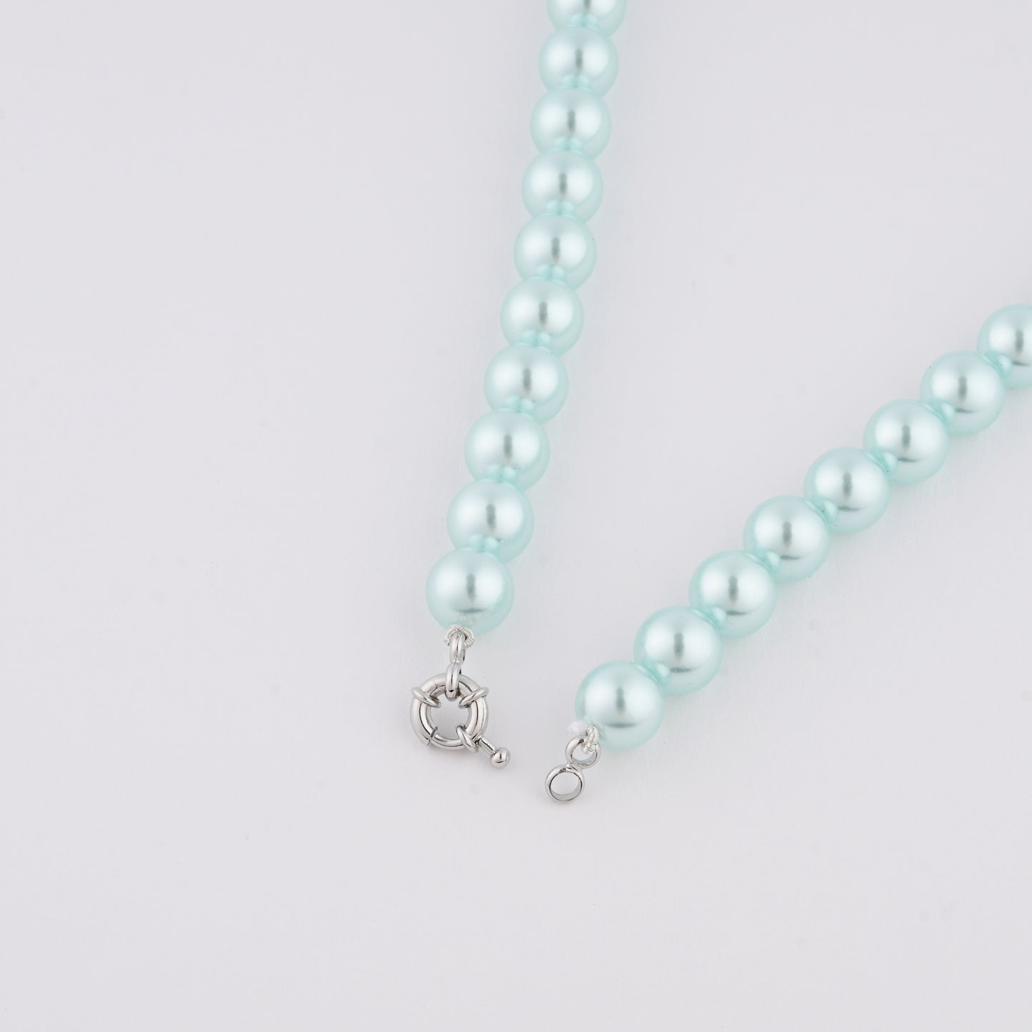 Powder Blue Pearls Necklace Set