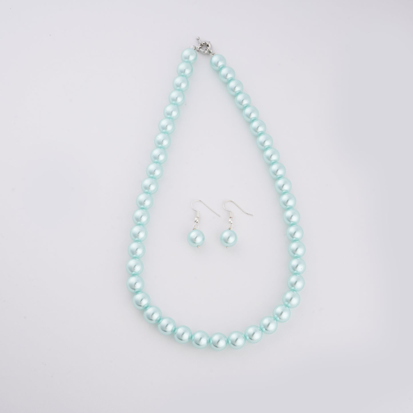 Powder Blue Pearls Necklace Set