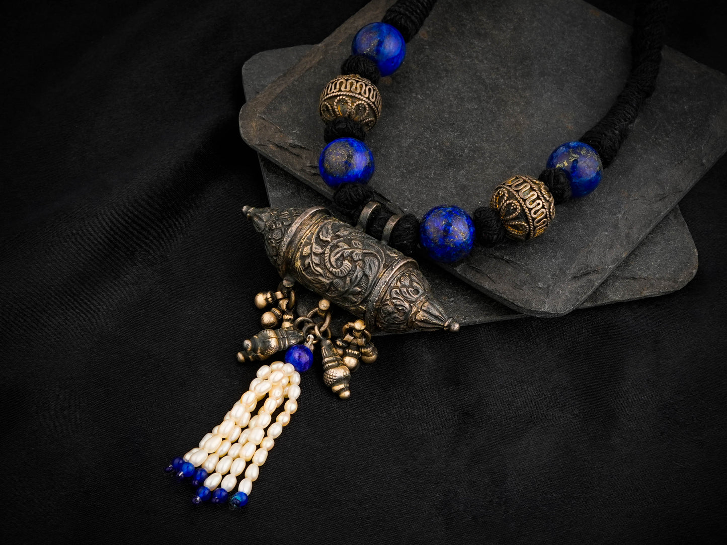 Silver Chitai Pendant Designer Necklace