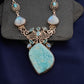 Larimar Multi Stone Silver Statement Necklace