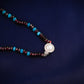 Hand Painted Kamal Kali Enamel Silver Necklace Set