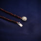 Hand Painted Blue Lotus Enamel Silver Necklace Set