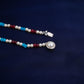 Hand Painted Mystic Triangle Enamel Silver Necklace Set