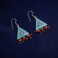 Hand Painted Mystic Triangle Enamel Silver Necklace Set