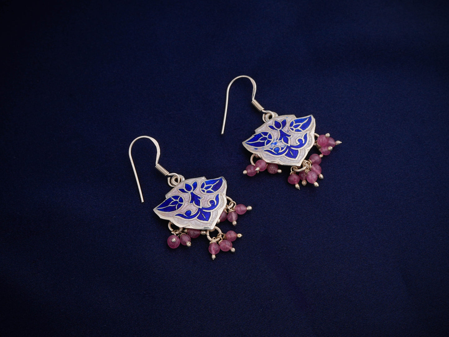 Hand Painted Mehraab Enamel Silver Necklace Set