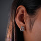 Garnet Glimmer Marcasite Fish Earrings