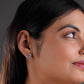 Garnet Glimmer Marcasite Fish Earrings