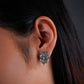Mystic Owl: Garnet and Marcasite Sterling Silver Earring