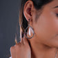 Circle Drop Earrings: Marcasite, Silver & Garnet