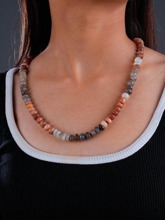 Semiprcious Moonstone Hand Knotted Necklace