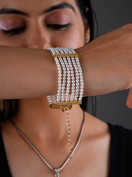 Vaijayanti Layered Pearl Bracelet