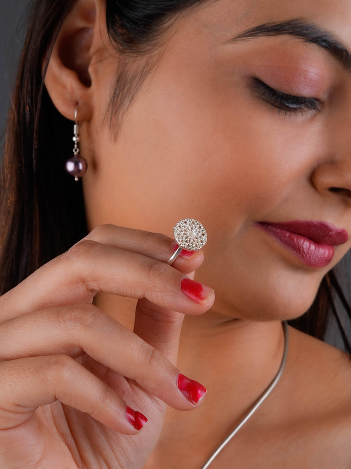 Silver Jaali Ring – Totapari