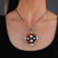 Silver Pearl And Coral Pendant