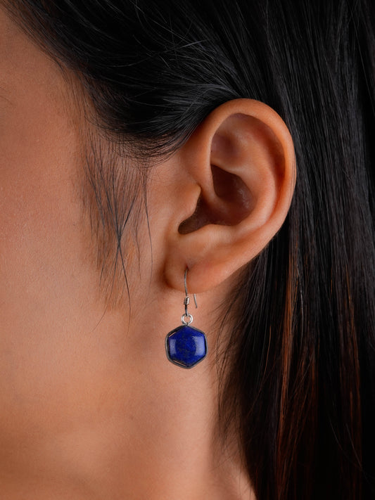 Lapis Lazuli Hexagonal Earrings