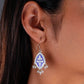 Hand Painted Neeli Kali Enamel Silver Necklace Set