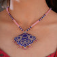 Hand Painted Mehraab Enamel Silver Necklace Set