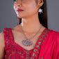 Hand Painted Chaand Enamel Silver Necklace Set