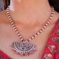 Hand Painted Chaand Enamel Silver Necklace Set