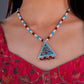 Hand Painted Mystic Triangle Enamel Silver Necklace Set
