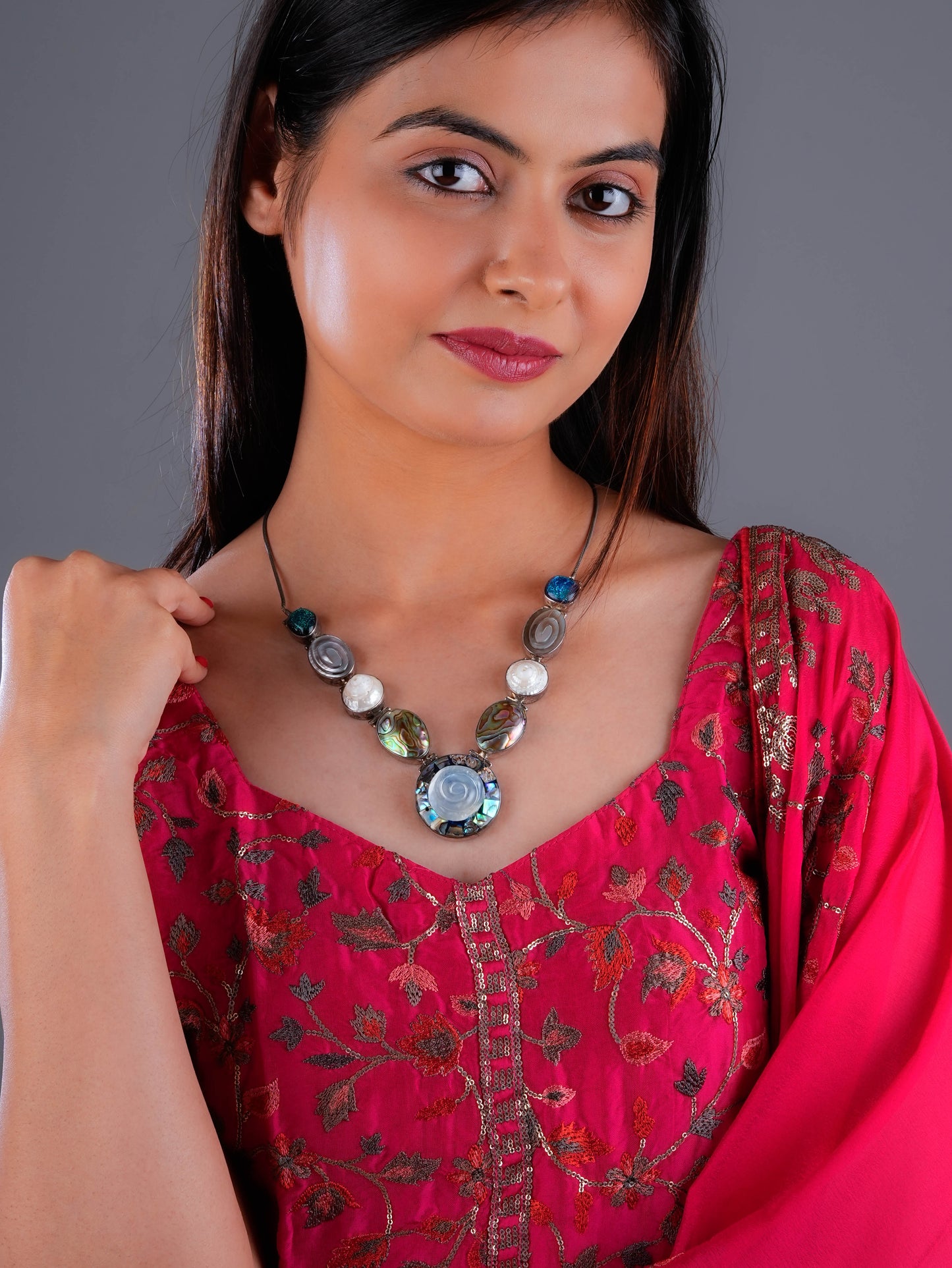 Shells And Silver Designer Necklace