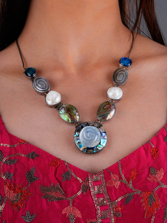 Shells And Silver Designer Necklace