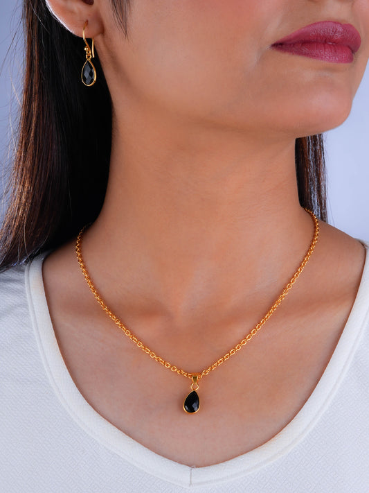 Black Onyx Minimal Pendant Set