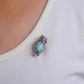 Ocean Heart Owl: Silver Marcasite Brooch Cum Pendant