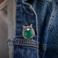 Vintage Elegance: Mystic Green Onyx Owl Pendant