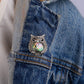 Garnet-Eyed Marcasite Owl Shell Brooch Cum Pendant