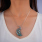 Majestic Peacock Turquoise Marcasite Pendant