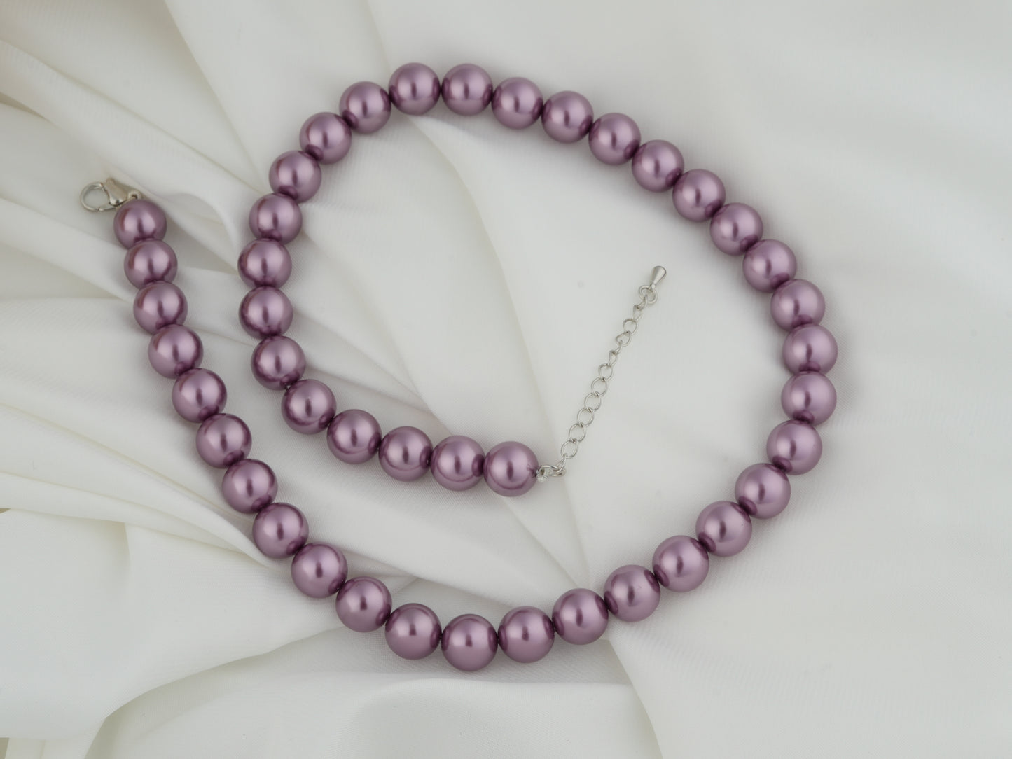 Raspberry Pink Pearls Necklace Set