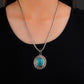 Chrysocolla & Silver Oval Pendant