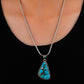 Chrysocolla Triangle Silver Pendant