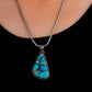 Chrysocolla Triangle Silver Pendant