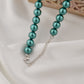 British Green Pearls Necklace Set