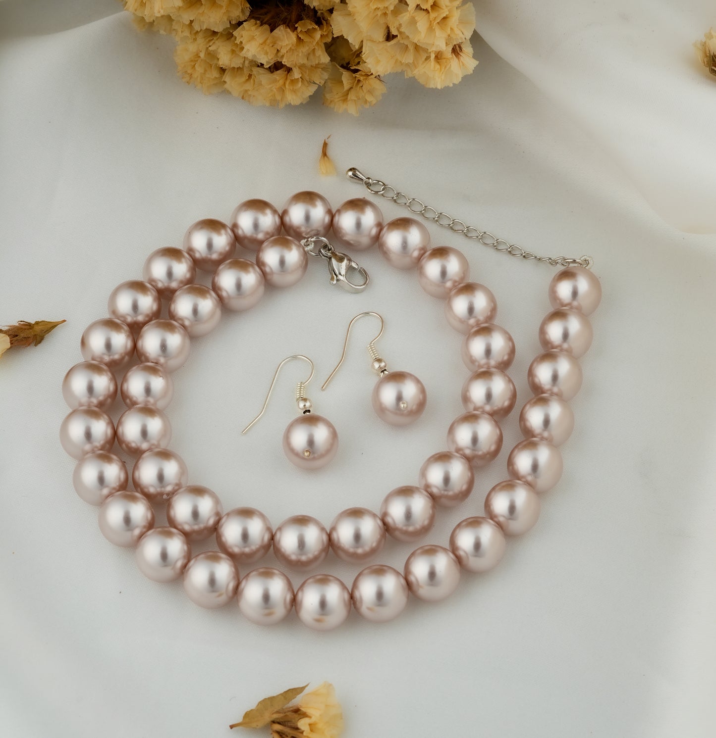 Mocha Pearls Necklace Set