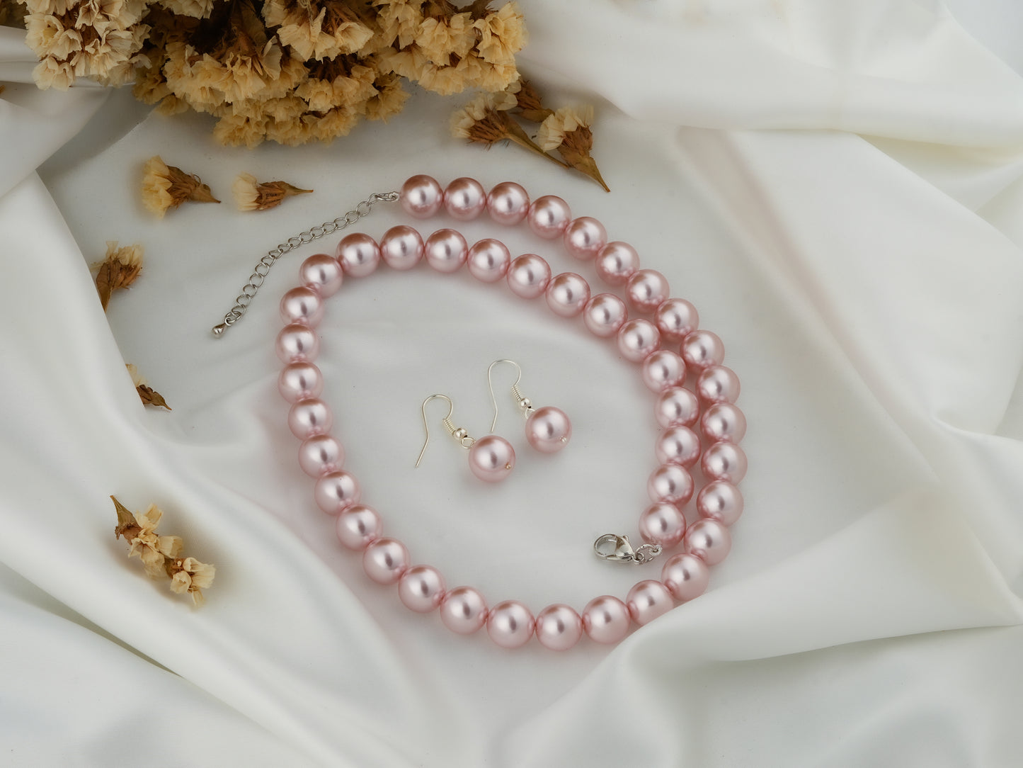 Passion Pink Pearls Necklace Set