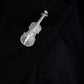 Strike a Chord: Marcasite Violin Silver Brooch Cum Pendant