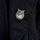 Garnet-Eyed Marcasite Owl Shell Brooch Cum Pendant