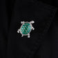 Timeless Journey: Green Onyx Turtle Brooch Cum Pendant