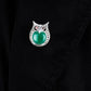 Vintage Elegance: Mystic Green Onyx Owl Pendant