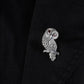 Crimson-Eyed : Marcasite Silver Owl Brooch cum Pendant