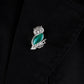 Vintage Verdant Wisdom: Green Onyx Owl Brooch Cum Pendant
