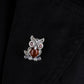 Fiery Gaze: Silver Marcasite Owl Brooch Cum Pendant